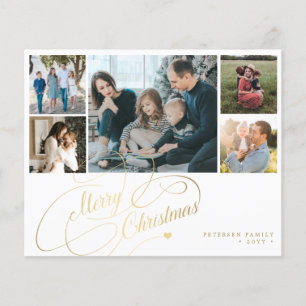 BUDGET Christmas 5 photos collage Holiday Card Flyer