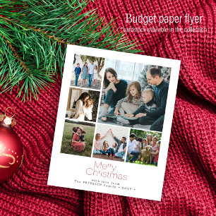 Budget Christmas 6 photo collage Holiday Card Flyer