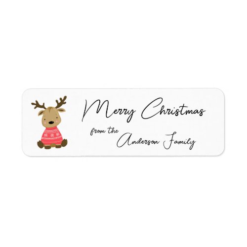 Budget Christmas Baby Reindeer gift Label