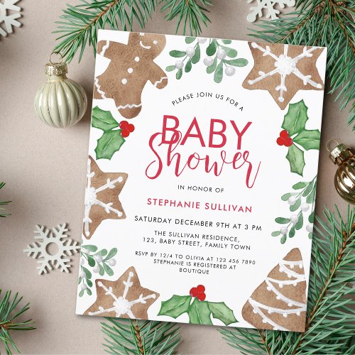 Budget Christmas Baby Shower Invitation 