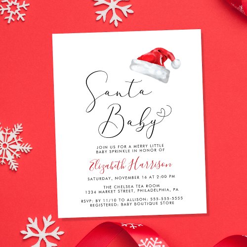 Budget Christmas Baby Sprinkle Invitation