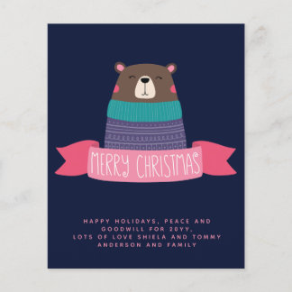 Budget Christmas Bear Personalized Annual Letter