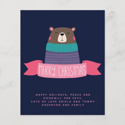 Budget Christmas Bear Personalized Annual Letter