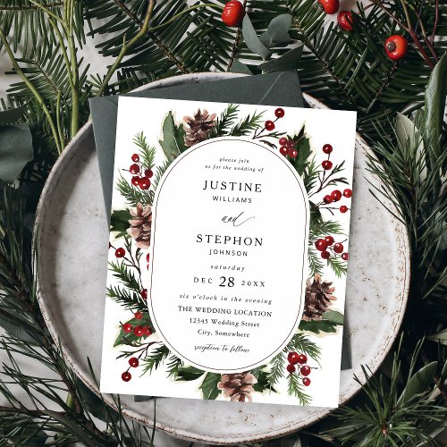 Budget Christmas Berries  Pine Wedding  Flyer