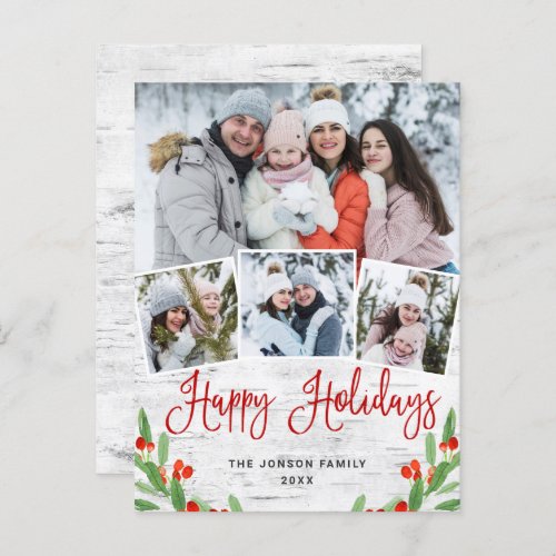 Budget Christmas Birch 4 PHOTO Greeting Card