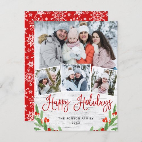 Budget Christmas Birch 4 PHOTO Greeting Card