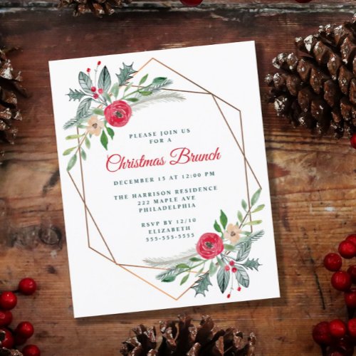 Budget Christmas Brunch Party Invitation