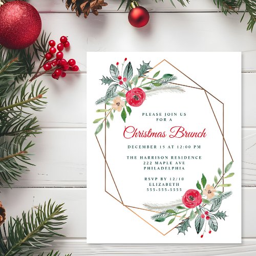 Budget Christmas Brunch Party Invitation