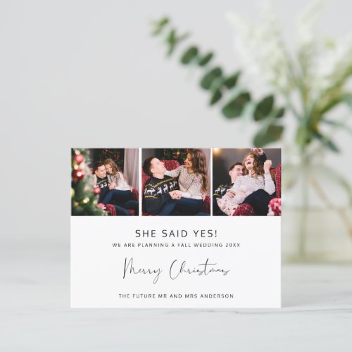 Budget Christmas Card Engagement Announcement