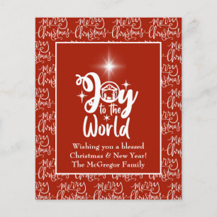 Budget Christmas Card Nativity Joy Red Flyer
