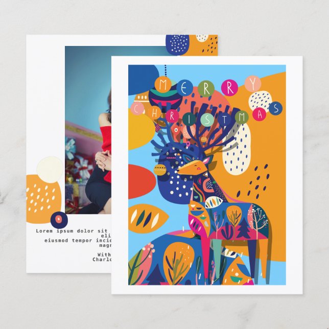 BUDGET Christmas Colorful Reindeer Personalized (Front/Back)