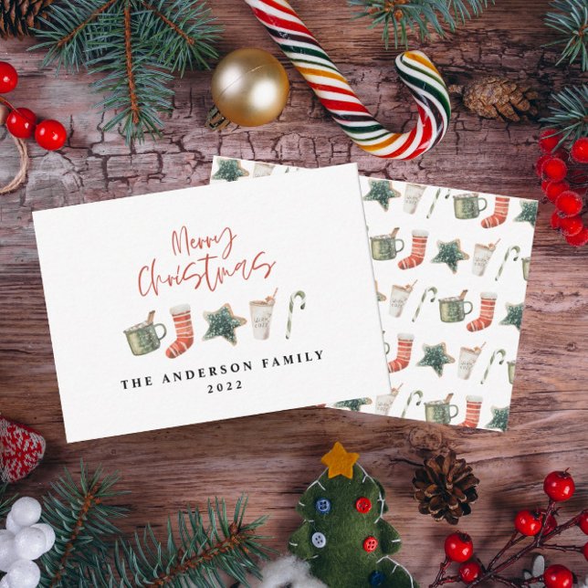 budget Christmas cookie drinks candy cane holiday Note Card (Creator Uploaded)