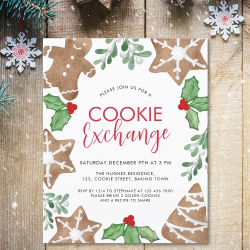 Budget Christmas Cookie Exchange Invitation