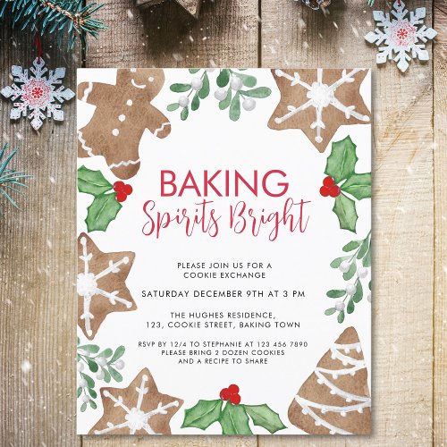 Budget Christmas Cookie Exchange Invitation