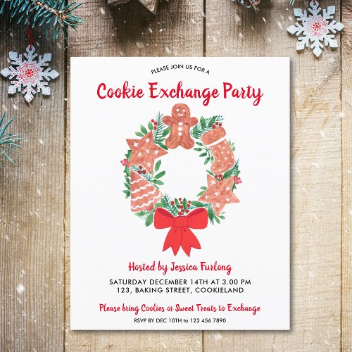 Budget Christmas Cookie Exchange Party Invitation