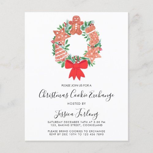 Budget Christmas Cookie Exchange Party Invitation
