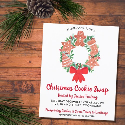 Budget Christmas Cookie Swap Party Invitation