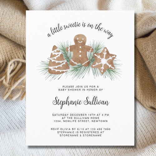 Budget Christmas Cookies Baby Shower Invitation 