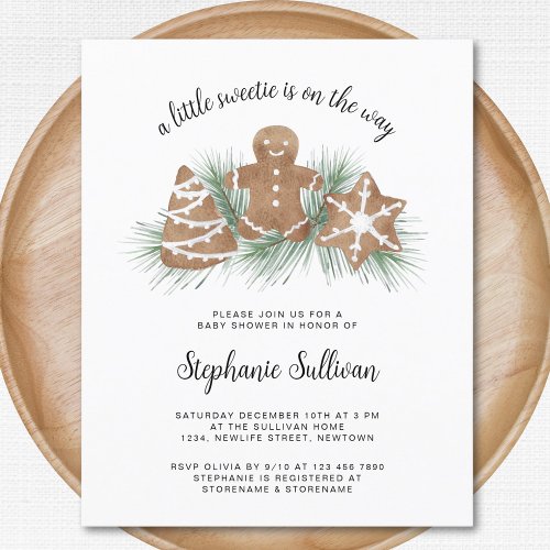 Budget Christmas Cookies Baby Shower Invitation 