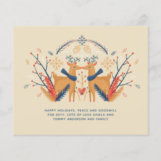 Budget Christmas Deer Stags Scandinavian Folk Art