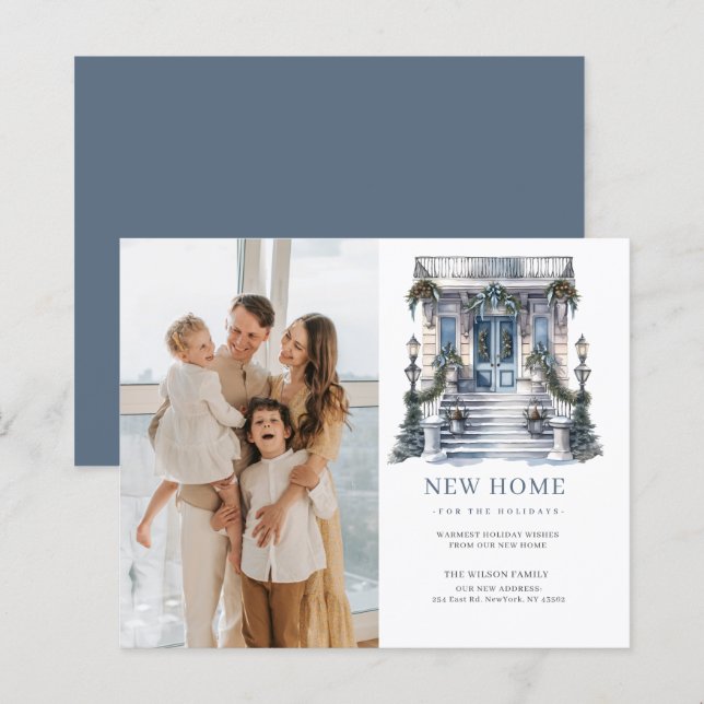 BUDGET Christmas Door Moving Photo Holiday Card (Front/Back)