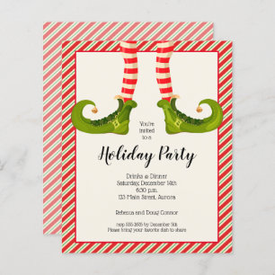 Budget Christmas Elf Legs Holiday Invitations