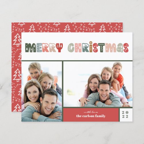 Budget Christmas Family Photo Collage Holiday Card