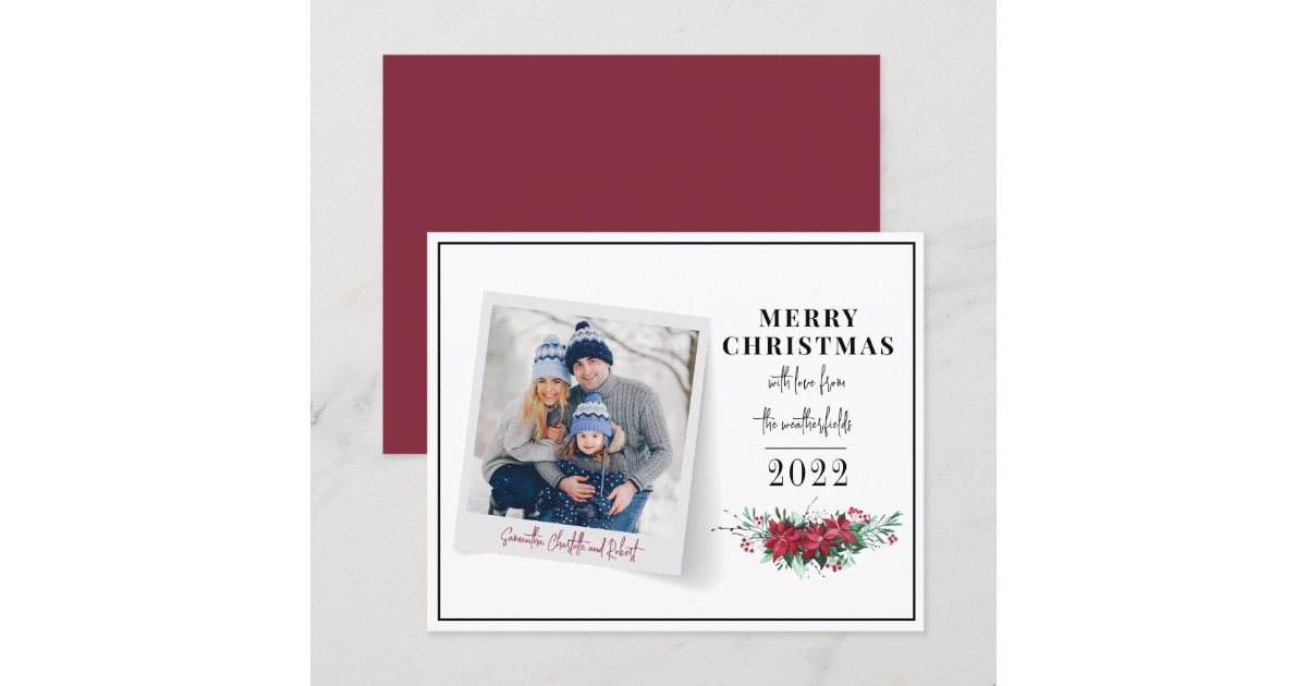 Budget Christmas Family Photo Greetings Card  Zazzle