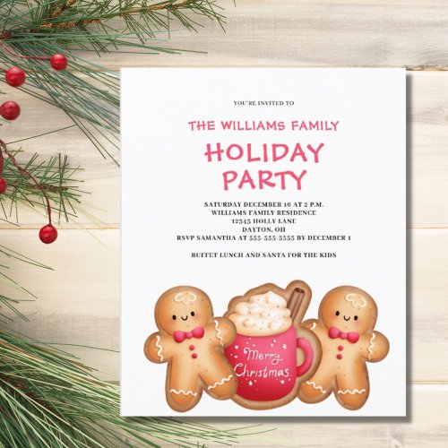 Budget Christmas Gingerbread Cocoa Invitation