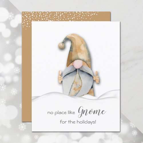 Budget Christmas Gnome Holiday Card