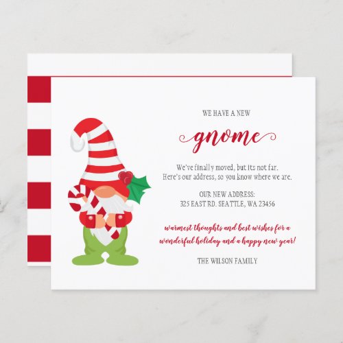 Budget Christmas Gnome Weve Moved Holiday Cards