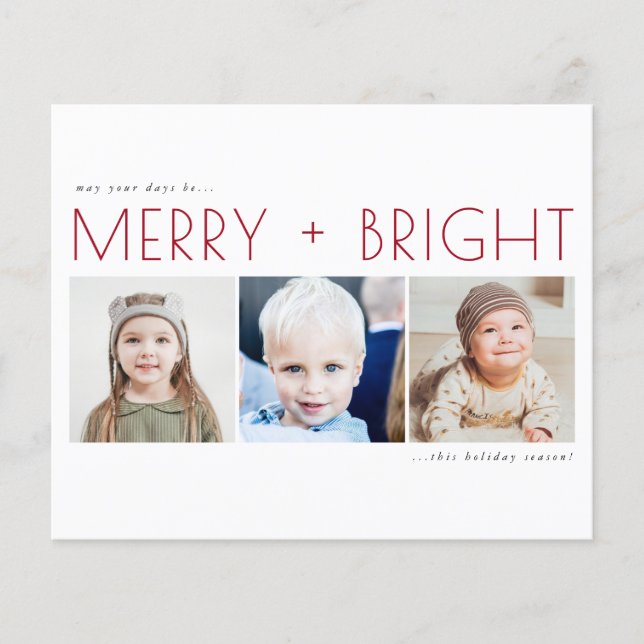 Budget Christmas Happy Holidays Photo Card Flyer (Front)