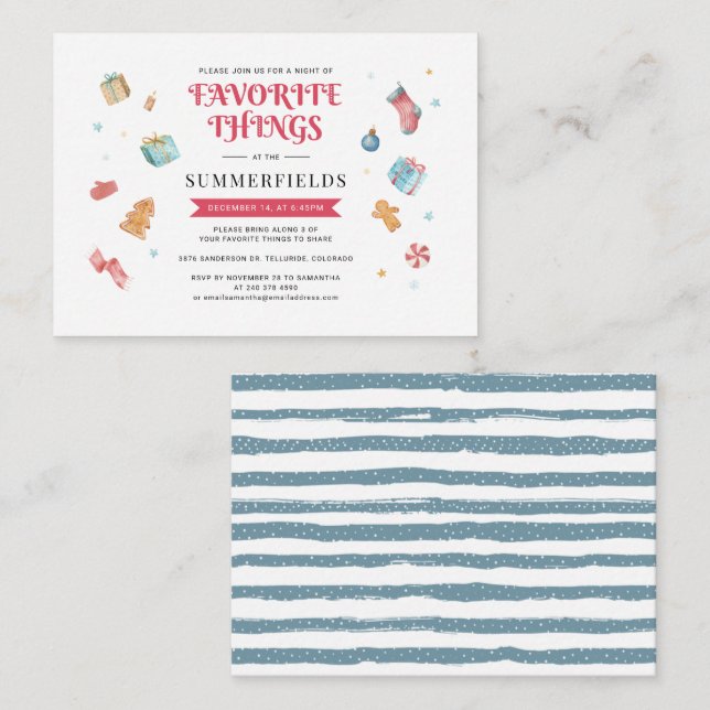Budget Christmas Holiday Annual Family Favorite Note Card (Front/Back)