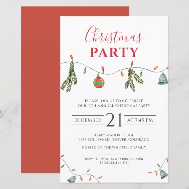 Budget Christmas Holiday Business Event Invitation (Front/Back)
