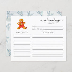 Budget Christmas Holiday Cookie Swap Recipe Card
