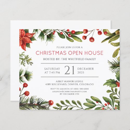 Budget Christmas Holiday Open House Party Invite