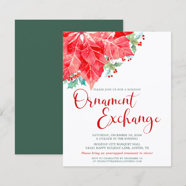 Budget Christmas Holiday Ornament Exchange Party (Front/Back)