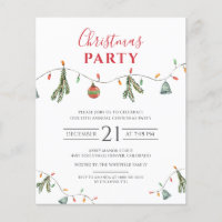 Budget Christmas Holiday Party Invitation