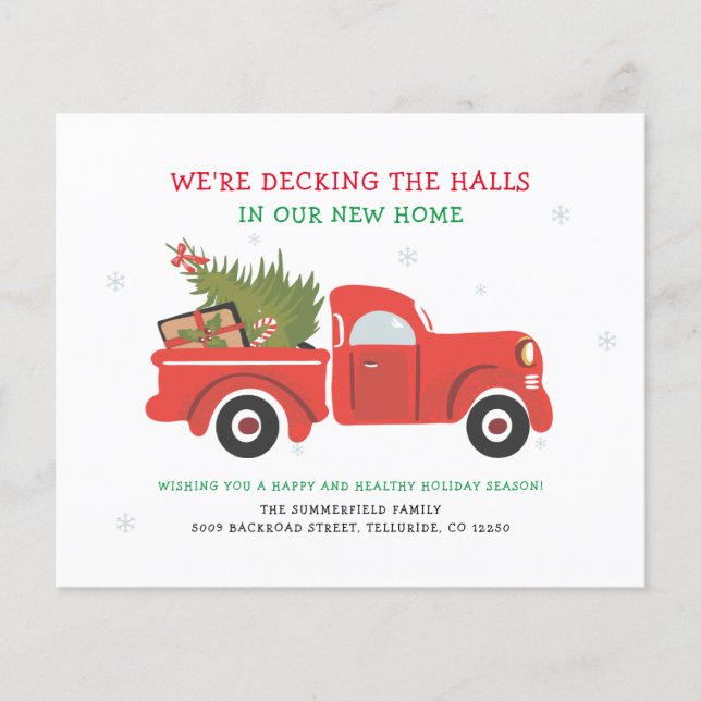 Budget Christmas Holidays Moving Announcement (Front)