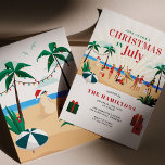 Budget Christmas In July Family Party Invitation<br><div class="desc">Cute beach theme Christmas in July Budget Invitation Card for your summer party. These cards do not come with envelopes but the A6 envelopes available on this website would be a perfect fit for this card size. We also have the non-budget cards that come with envelopes in our store. Click...</div>