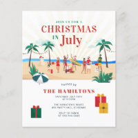 Budget Christmas In July Family Party Invitation