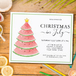 Budget Christmas in July Party Invitation<br><div class="desc">This Budget Christmas in July Party Invitation is decorated with a watercolor watermelon tree.
Easily customizable.
Use the Design Tool to change the text size,  style,  or color.
Because we create our artwork you won't find this exact image from other designers.
Original Watercolor © Michele Davies.</div>