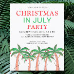 Budget Christmas In July Party Invitation<br><div class="desc">This budget Christmas in July party invitation is decorated with watercolor palm trees with lights and baubles.
Easily customizable.
Use the Design Tool to change the text size,  style,  or color.
Because we create our artwork you won't find this exact image from other designers.
Original Watercolor © Michele Davies.</div>