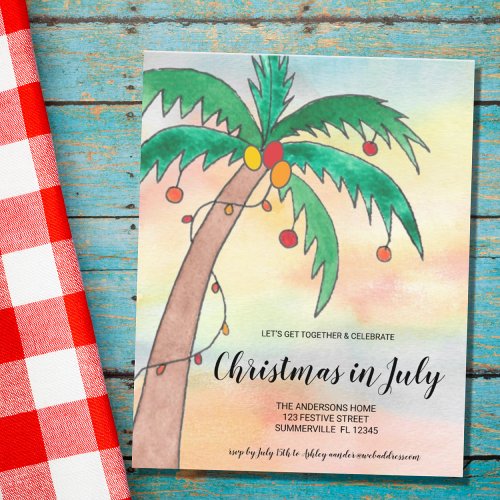 Budget Christmas in July Party Invitation