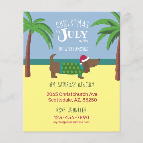 Budget Christmas in July Party Invitation