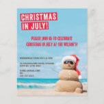 Budget Christmas In July Summer Party Flyer<br><div class="desc">Budget Christmas In July Summer Party Flyer. Make your Christmas in July party go off with a Jolly good blast of fun! Whether this is for a birthday or just an excuse to hold a summer party with all the tacky Christmas glitz and glam this invite is sure to impress...</div>