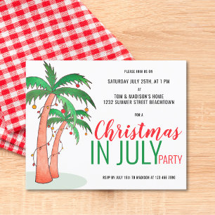 Budget Christmas in July Summer Party Invitation
