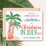 Budget Christmas in July Summer Party Invitation<br><div class="desc">Budget Christmas in July Summer Party Invitation. Let's celebrate Christmas in July with a party! Invite family and friends to your Christmas-themed celebration with this fun invitation featuring hand-drawn palm trees decorated with lights and baubles. Customize these invitations with your details and enjoy the fun! Original Drawing © Michele Davies....</div>