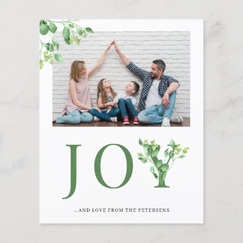 Budget Christmas joy custom photo Holiday Card Fly Flyer