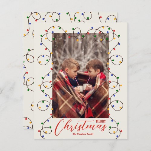 Budget Christmas Light Strand Photo Cards